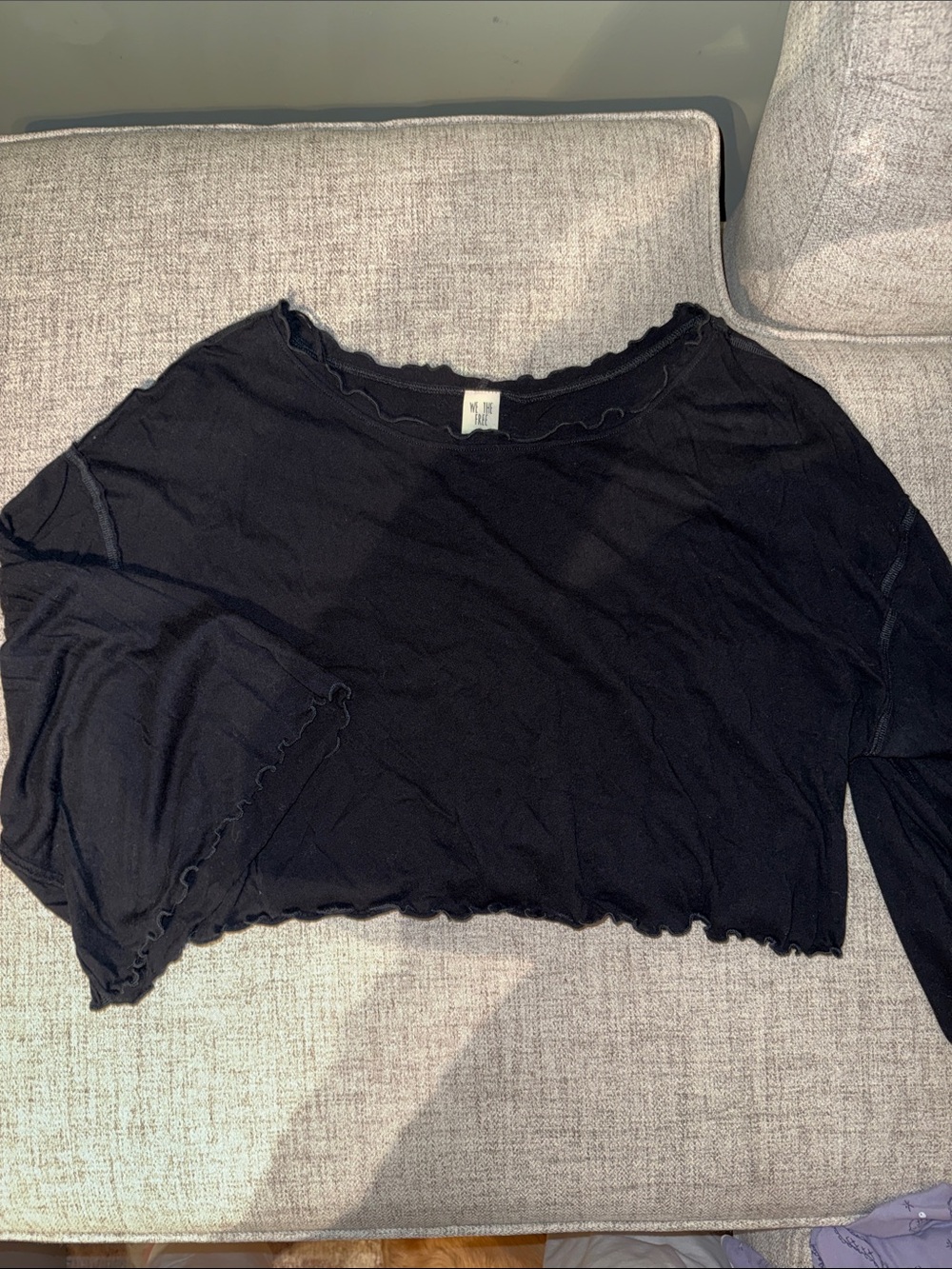 XS free people crop bell sleeve tee